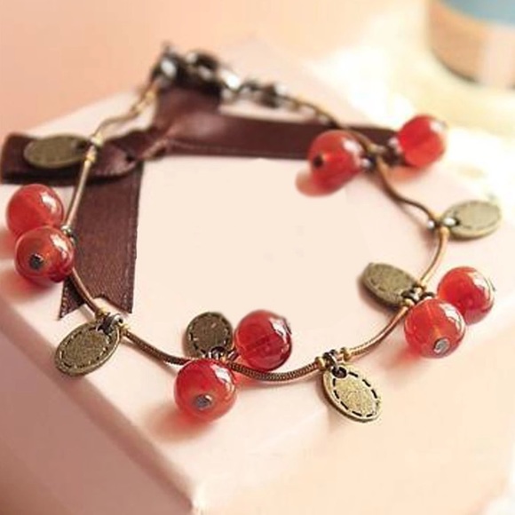 Urban Outfitters Jewelry - Red Ball Charm Bracelet